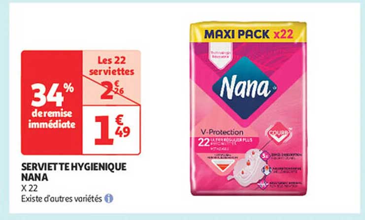 SERVIETTE HYGIÉNIQUE NANA