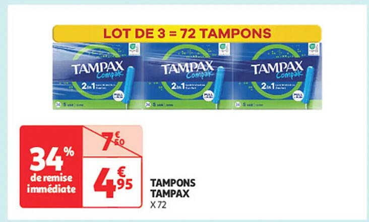TAMPONS TAMPAX x 72