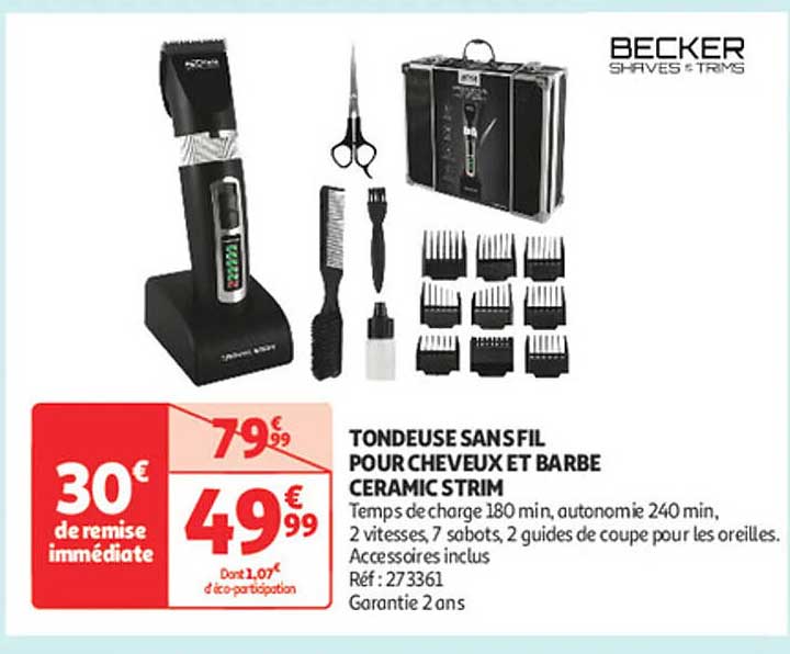 TONDEUSE SANS FIL POUR CHEVEUX ET BARBE CERAMIC STRIM