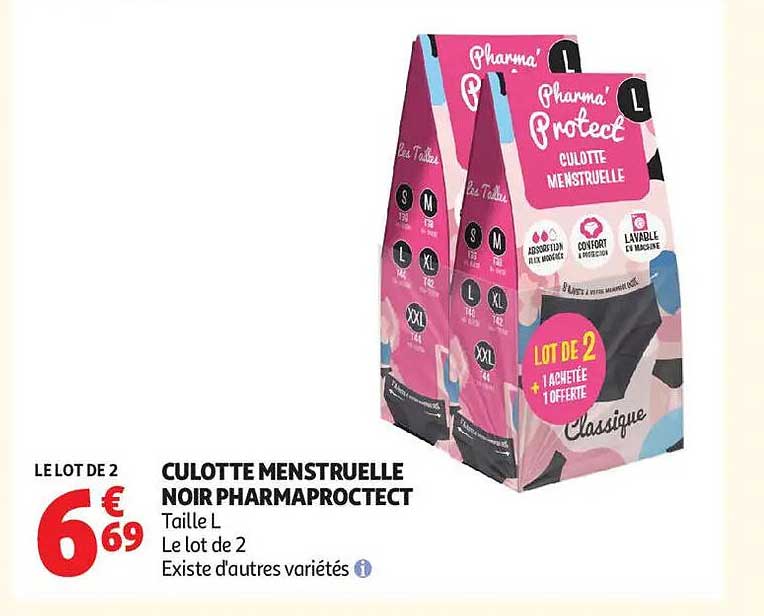 CULOTTE MENSTRUELLE NOIR PHARMAPROTECT