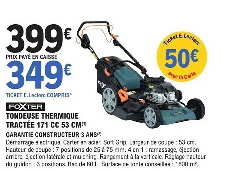 FOXTER TONDEUSE THERMIQUE TRACTÉE 171 CC 53 CM