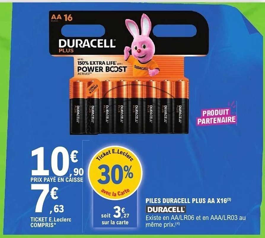 PILES DURACELL PLUS AA X16