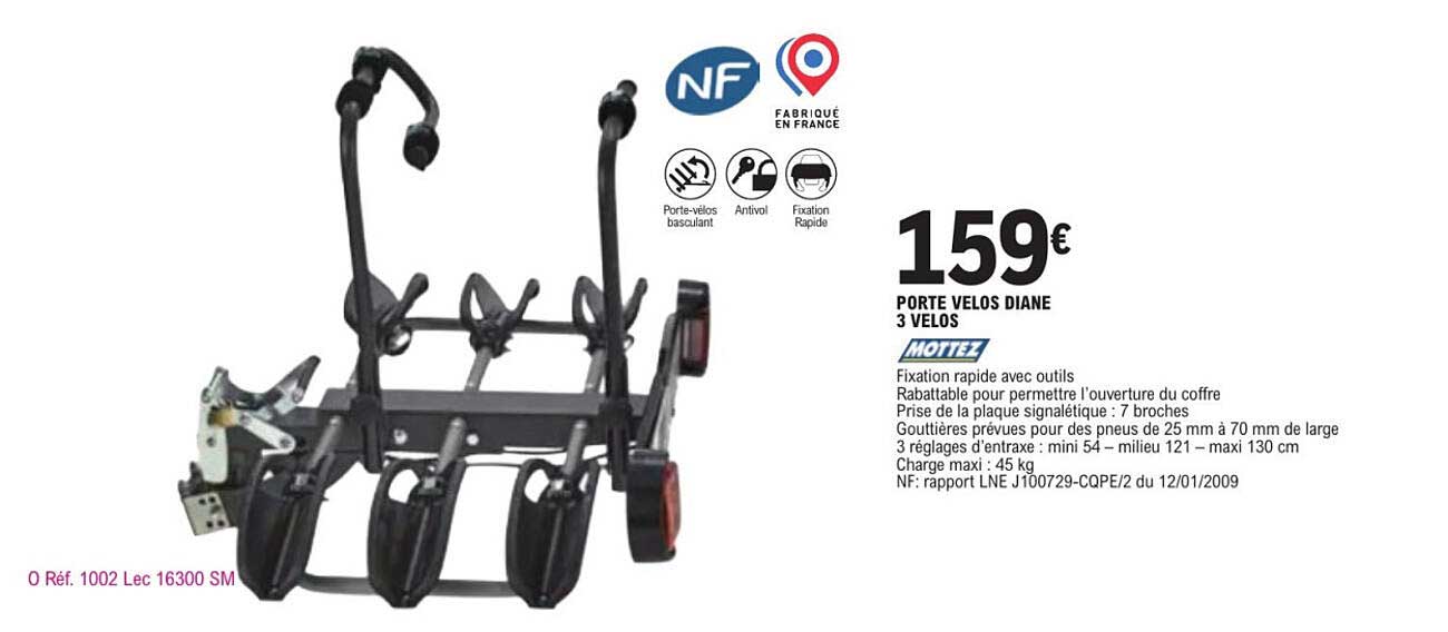 PORTE VELOS DIANE 3 VELOS