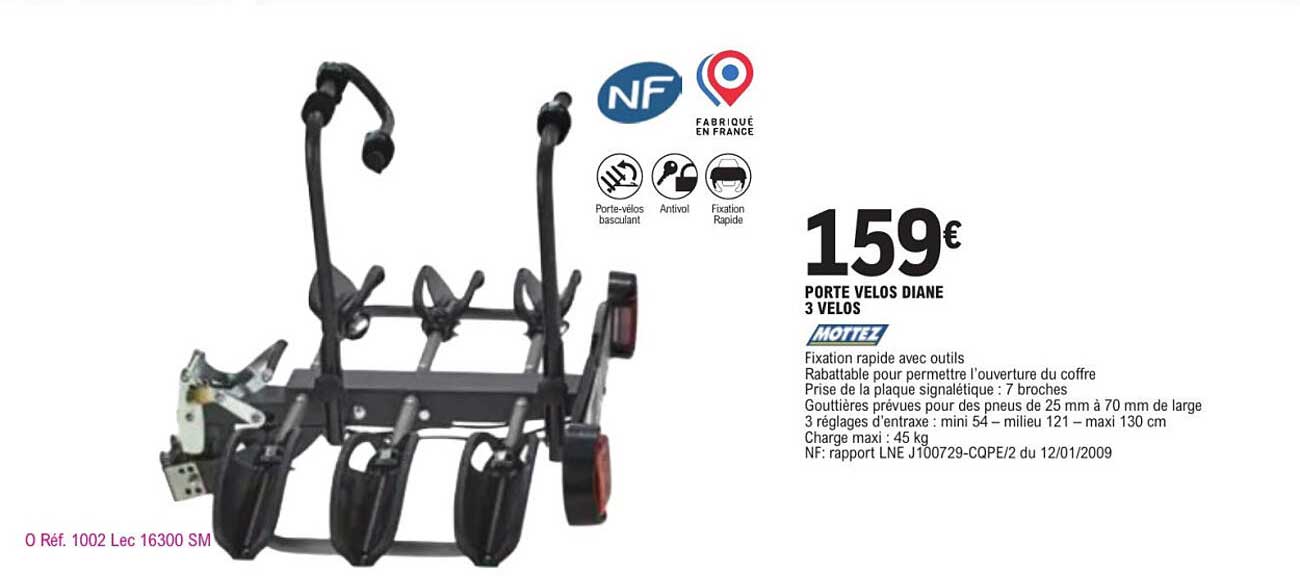 PORTE VELOS DIANE 3 VELOS