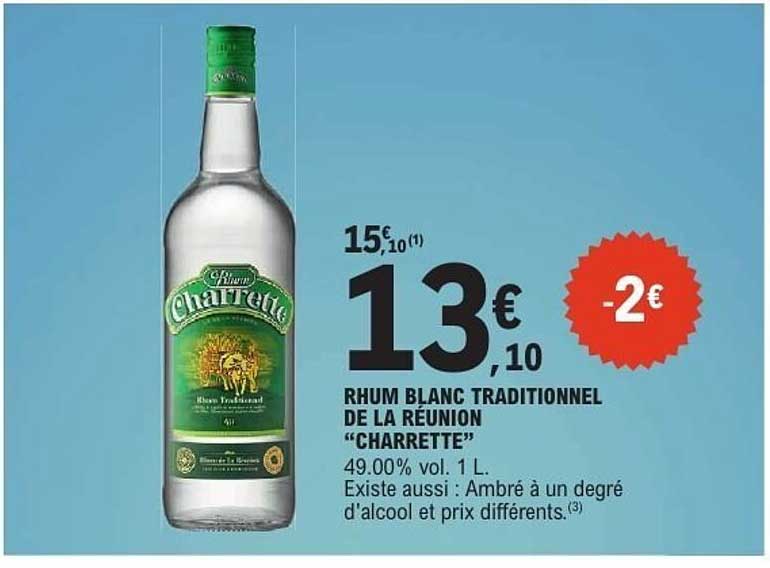 RHUM BLANC TRADITIONNEL DE LA REUNION “CHARRETTE”