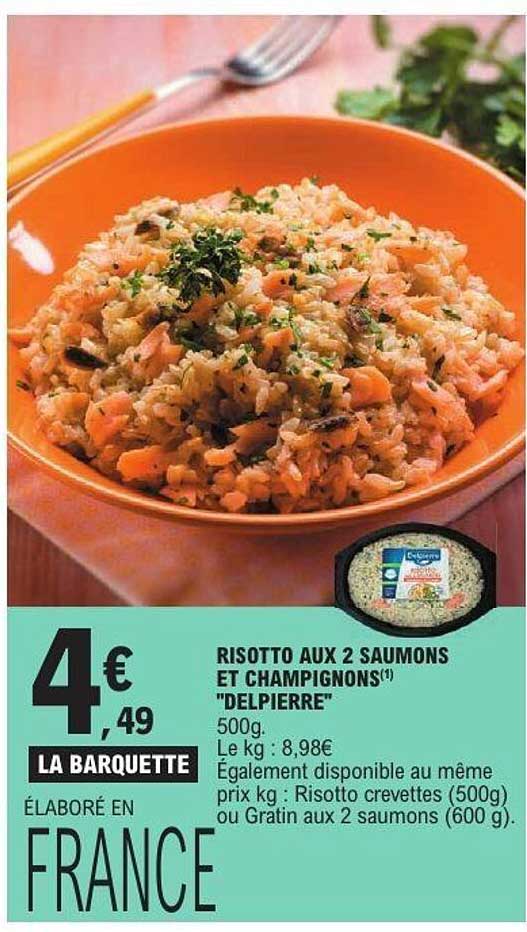 RISOTTO AUX 2 SAUMONS ET CHAMPIGNONS "DELPIERRE"