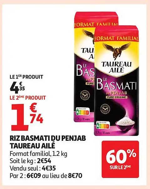 RIZ BASMATI DU PENJAB TAUREAU AILÉ