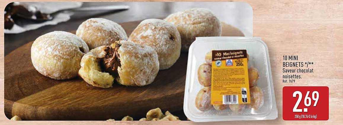 10 MINI BEIGNETS Saveur chocolat noisettes