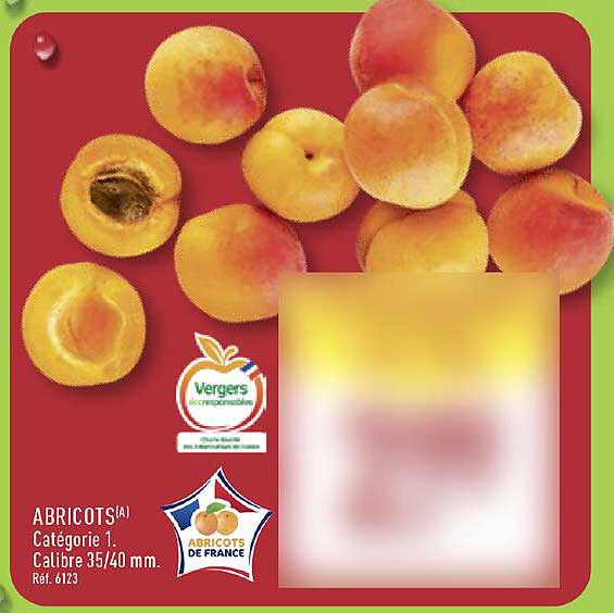 ABRICOTS(A) Catégorie 1. Calibre 35/40 mm.