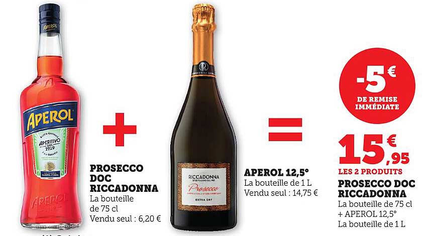 Aperol 12,5° et Prosecco DOC Riccadona