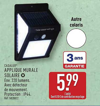 APPLIQUE MURALE SOLAIRE