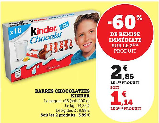 BARRES CHOCOLATEES KINDER