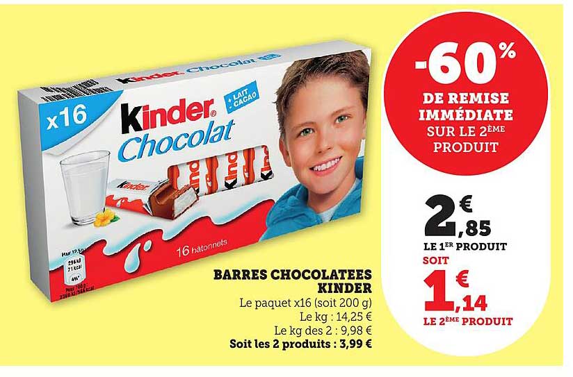 BARRES CHOCOLATEES KINDER