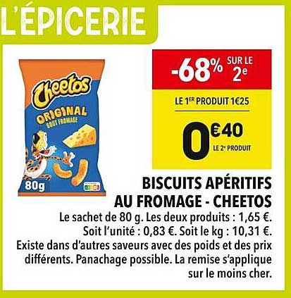 BISCUITS APÉRITIFS AU FROMAGE - CHEETOS
