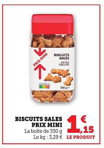 BISCUITS SALES PRIX MINI