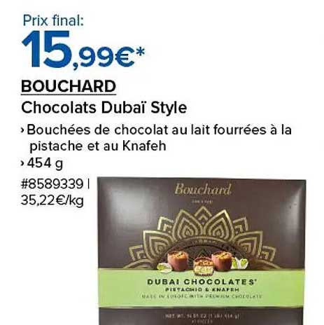 Bouchées de chocolat au lait fourrées à la pistache et au Knafeh