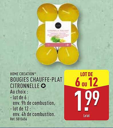 BOUGIES CHAUFFE-PLAT CITRONNELLE