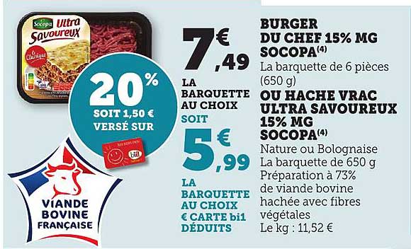 BURGER DU CHEF 15% MG SOCOPA