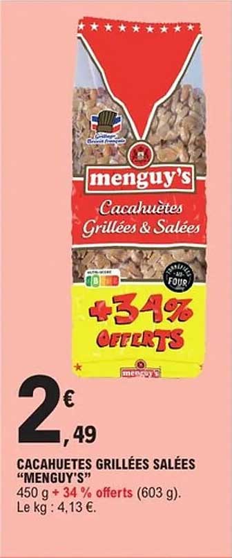 CACAHUÈTES GRILLÉES SALÉES "MENGUY'S"