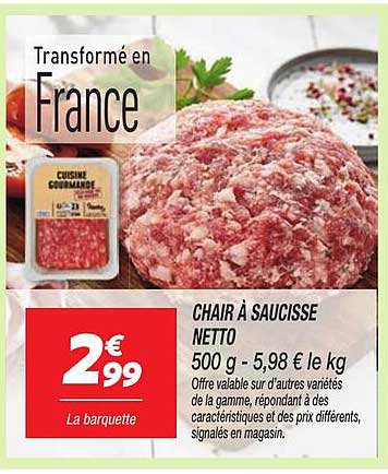 CHAIR À SAUCISSE NETTO