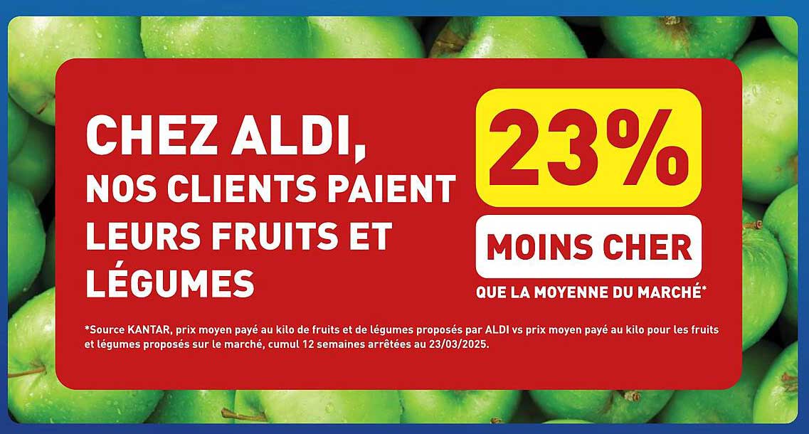 Chez ALDI, nos clients paient leurs fruits et légumes