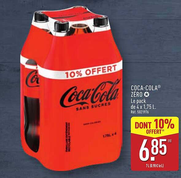 COCA-COLA® ZÉRO Le pack de 4 x 1,75 L.