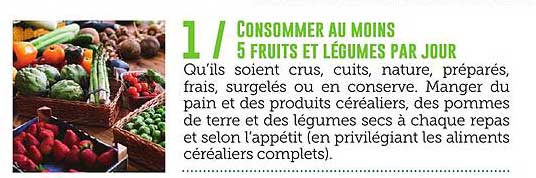 CONSUMMER AU MOINS 5 FRUITS ET LÉGUMES PAR JOUR