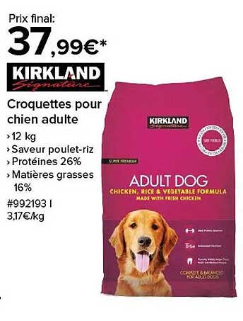 Croquettes pour chien adulte