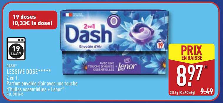 DASH® LESSIVE DOSE***** 2 en 1