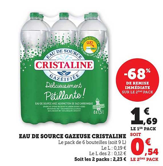 EAU DE SOURCE GAZEUSE CRISTALINE