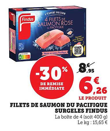 FILETS DE SAUMON DU PACIFIQUE SURGELES FINDUS
