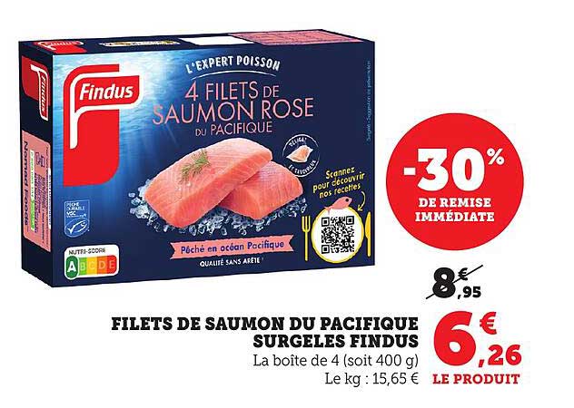 FILETS DE SAUMON DU PACIFIQUE SURGELES FINDUS
