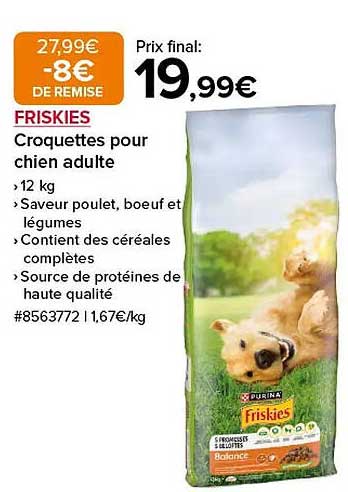 FRISKIES Croquettes pour chien adulte