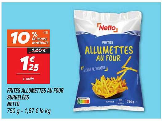 FRITES ALLUMETTES AU FOUR SURGELÉES