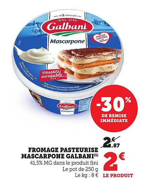 FROMAGE PASTEURISE MASCARPONE GALBANI