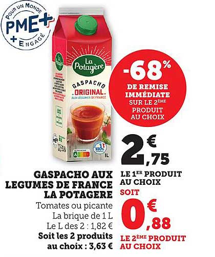 Gaspacho aux légumes de France La Potagère