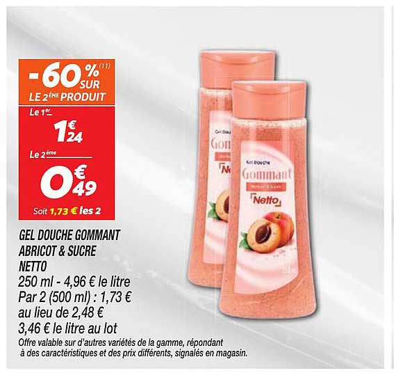 GEL DOUCHE GOMMANT ABRICOT & SUCRE NETTO