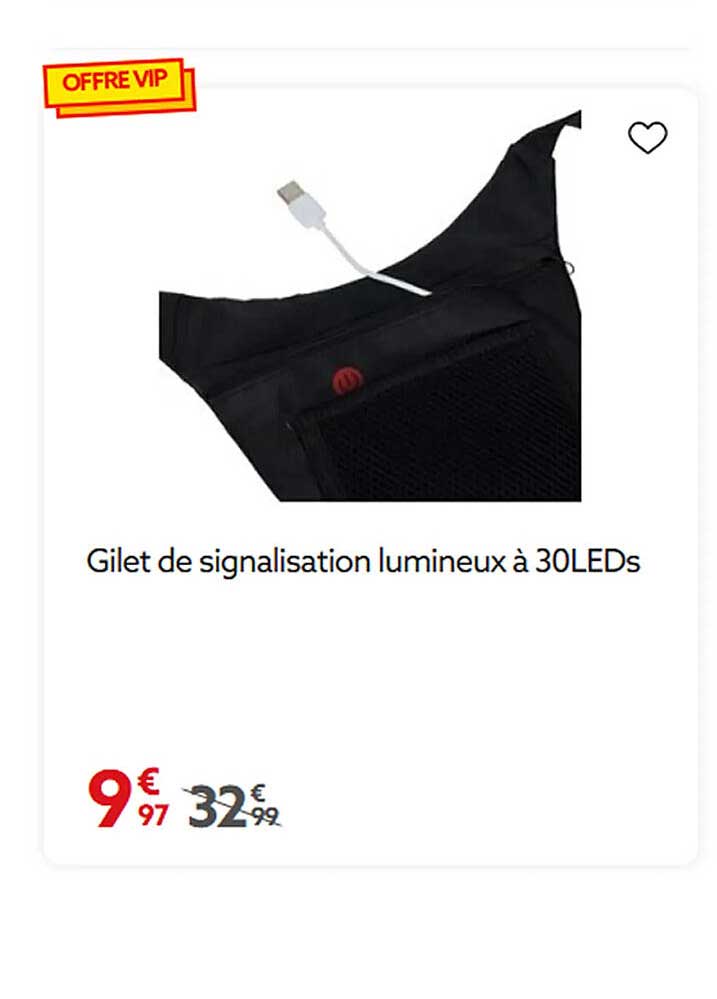Gilet de signalisation lumineux à 30LEDs