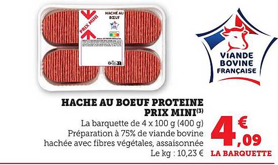 HACHE AU BOEUF PROTEINE PRIX MINI