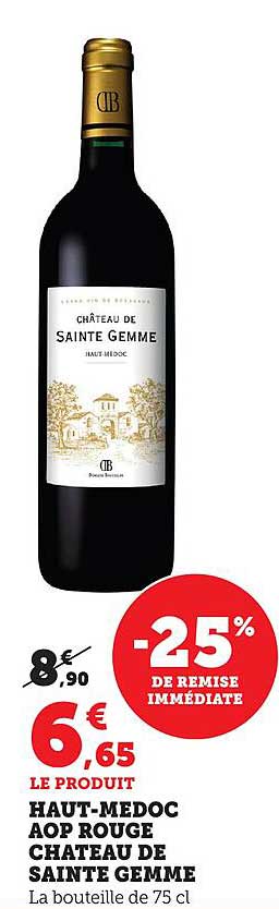 HAUT-MEDOC AOP ROUGE CHATEAU DE SAINTE GEMME