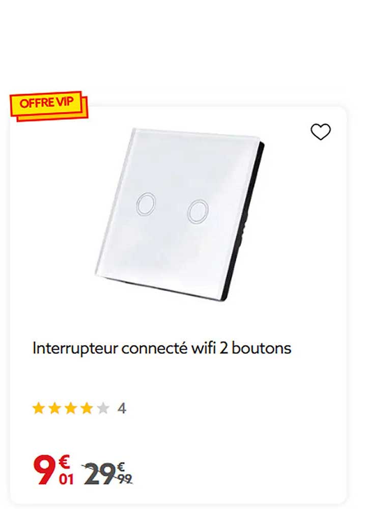 Interrupteur connecté wifi 2 boutons