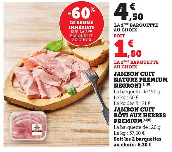 JAMBON CUIT NATURE PREMIUM NEGRONI