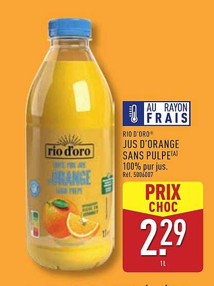 JUS D'ORANGE SANS PULPE