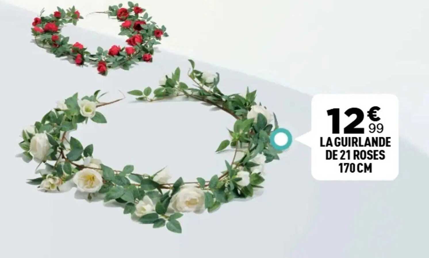 LA GUIRLANDE DE 21 ROSES 170 CM