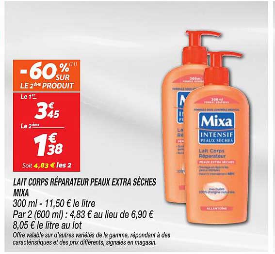LAIT CORPS RÉPARATEUR PEAUX EXTRA SÈCHES MIXA