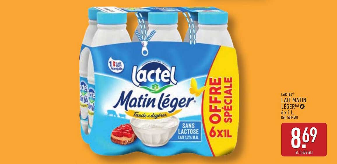 Lait Matin Léger 6 x 1 L