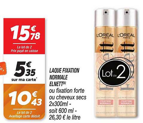 LAQUE FIXATION NORMALE ELNETT™ ou fixation forte ou cheveux secs