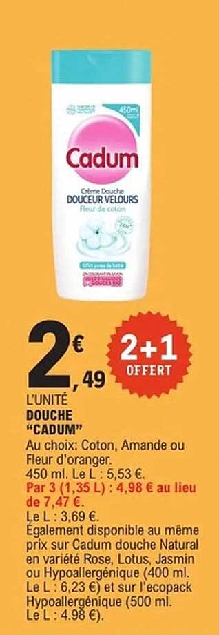 L’UNITE DOUCHE "CADUM"