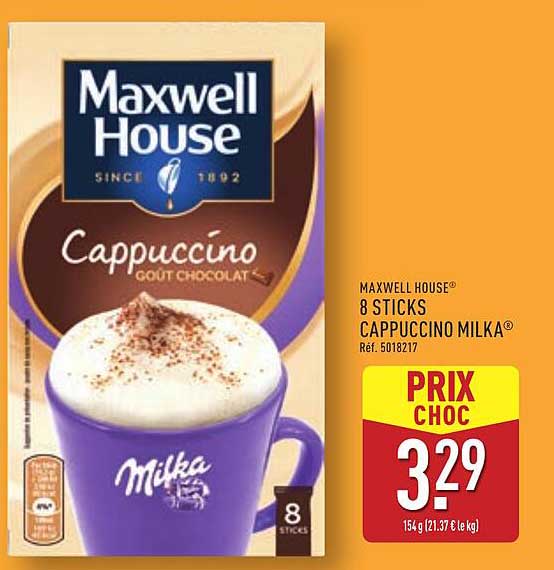 MAXWELL HOUSE® 8 STICKS CAPPUCCINO MILKA®