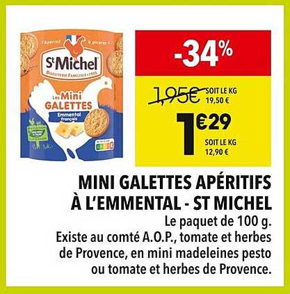 MINI GALETTES APÉRITIFS À L’EMMENTAL - ST MICHEL